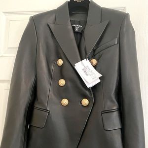 Balmain Leather Classic Blazer